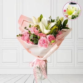 Bouquet de lirio y claveles 