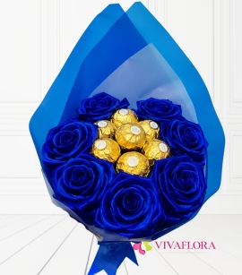 Rosas eternas y chocolates 
