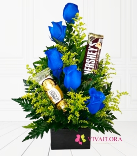 Dia del padre-caja con rosas y dulces 