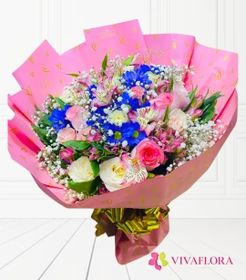 Bouquet rosas y margaritas